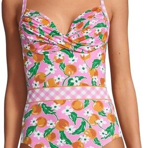 DRAPER JAMES x Lands End One Piece SWIMSUIT Size: 16 D-CUP NEW Blossom Flowers